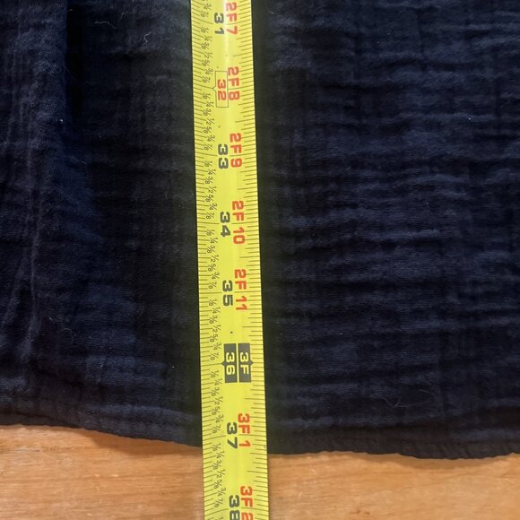 Old Navy Sz Xl Black Pockets Flutter Sleeve Crinkle Gauze Mini Swing Dress - Picture 10 of 12